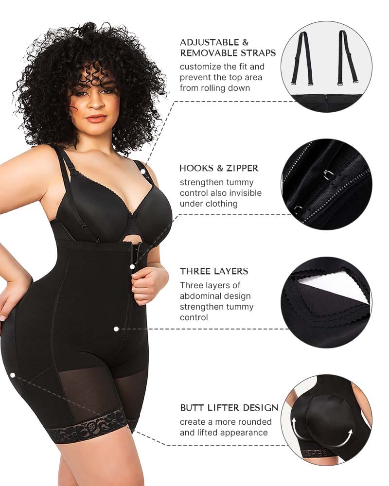 AirSlim® Firm Tummy Compression Bodysuit Shaper With Butt Lifter